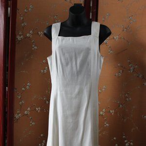 Theory Square Neck White Dress w/ Pockets